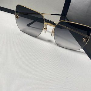 Cartier Women's Metallic Oversized Square Sunglass